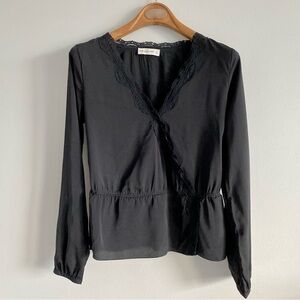 Abercrombie & Fitch Black Lace Wrap Top Size Small